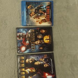 Marvel Iron man 1, 2 &3 dvds